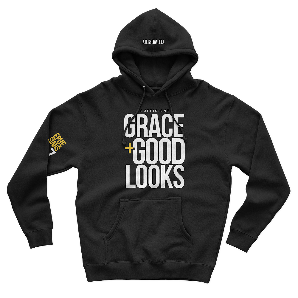 Grace +Good Looks Hoodie- Black: $50