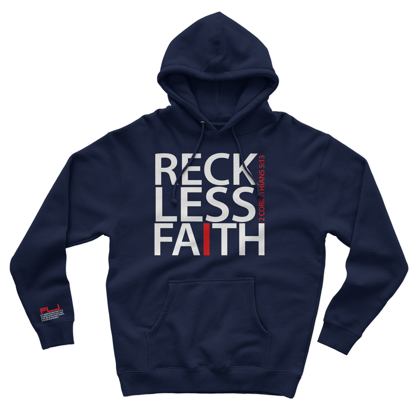 Reckless Faith Hoodie- Blue: $50