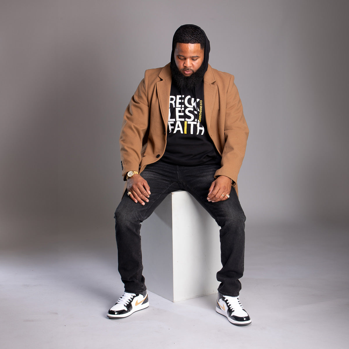 Reckless Faith Hoodie- Black: $30-$50