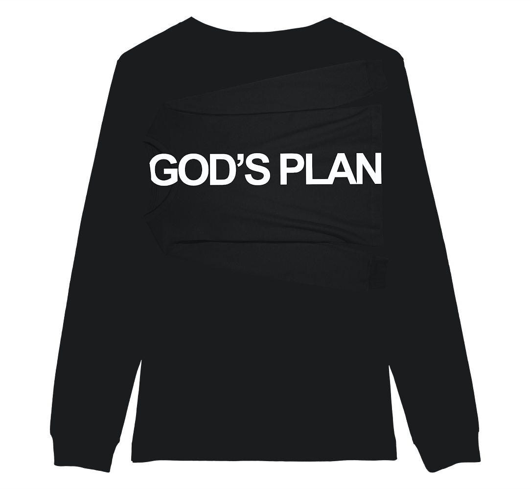 God’s Plan Long Sleeve T-Shirt- Black: $20-$40