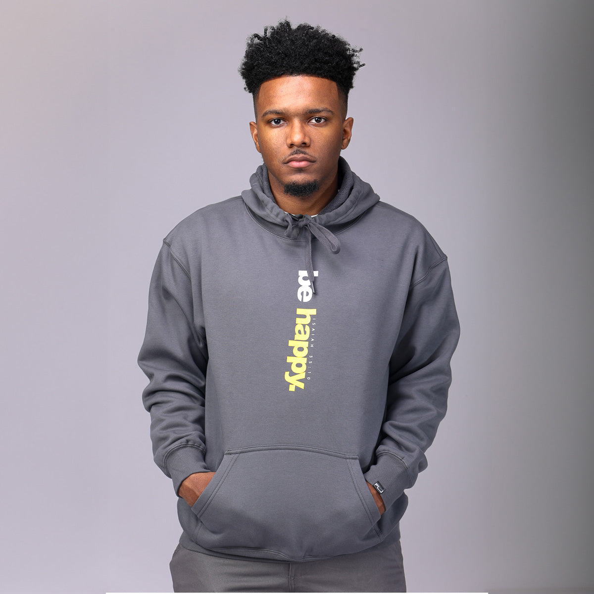 Be Happy Hoodie- Grey: $15-$25