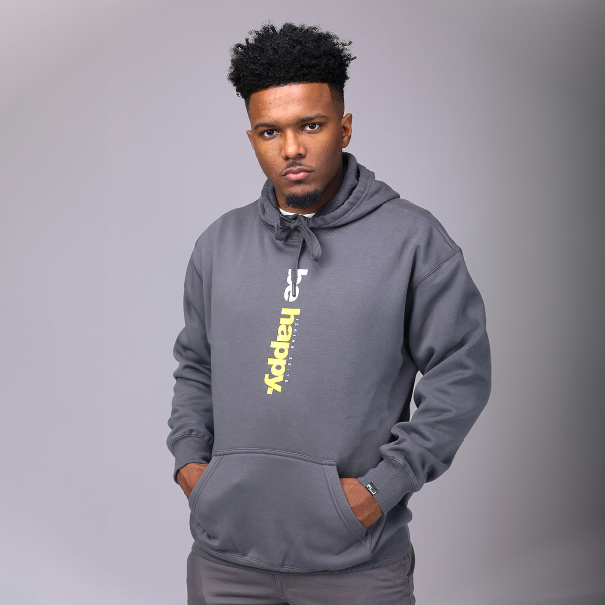 Be Happy Hoodie- Grey: $15-$25
