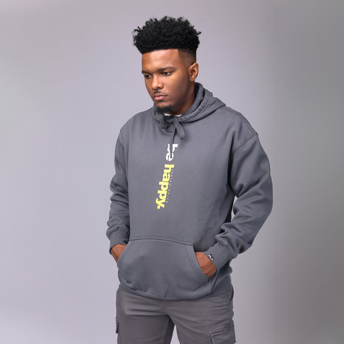 Be Happy Hoodie- Grey: $15-$25