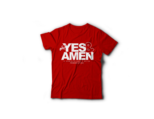 Yes & Amen T-Shirt- Red: $15-$30