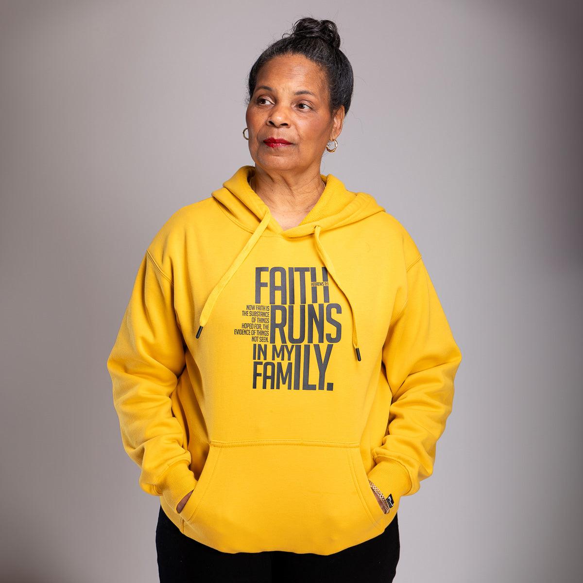 Faith Runs In My Family Hoodie- Mustard Yellow: $15-$25