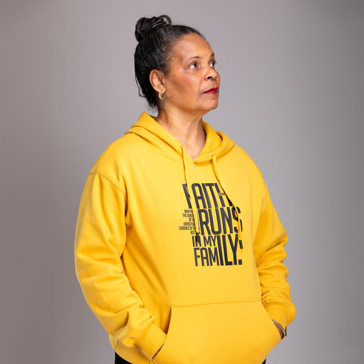 Faith Runs In My Family Hoodie- Mustard Yellow: $15-$25