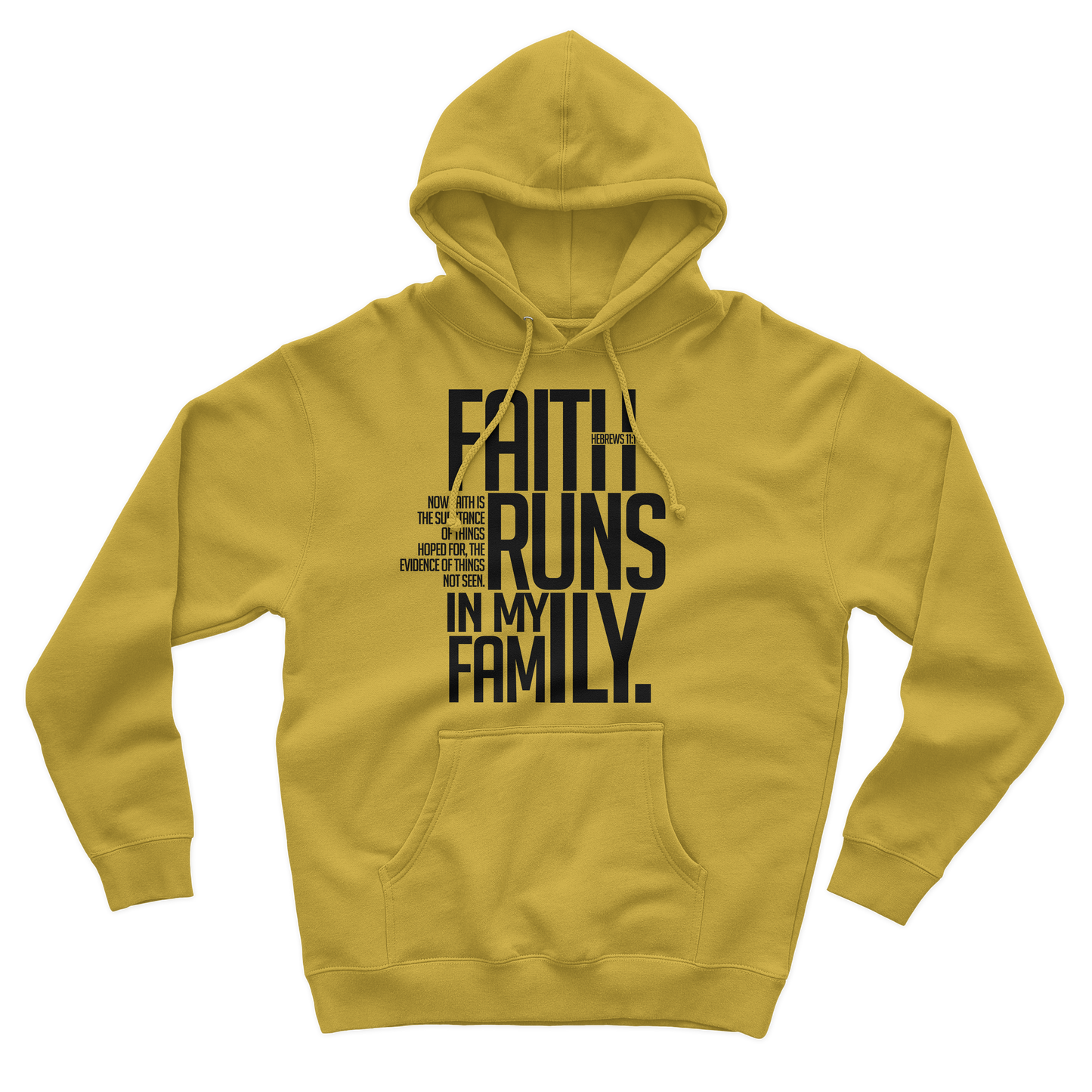 Faith Runs In My Family Hoodie- Mustard Yellow: $15-$25
