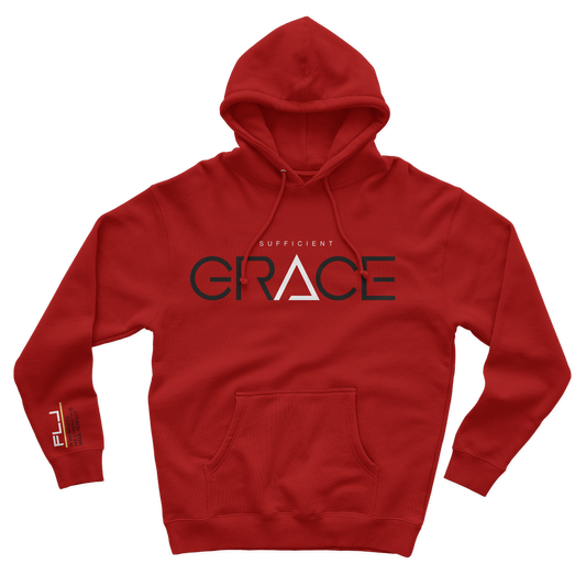 Sufficient Grace Hoodie- Red: $30-$50