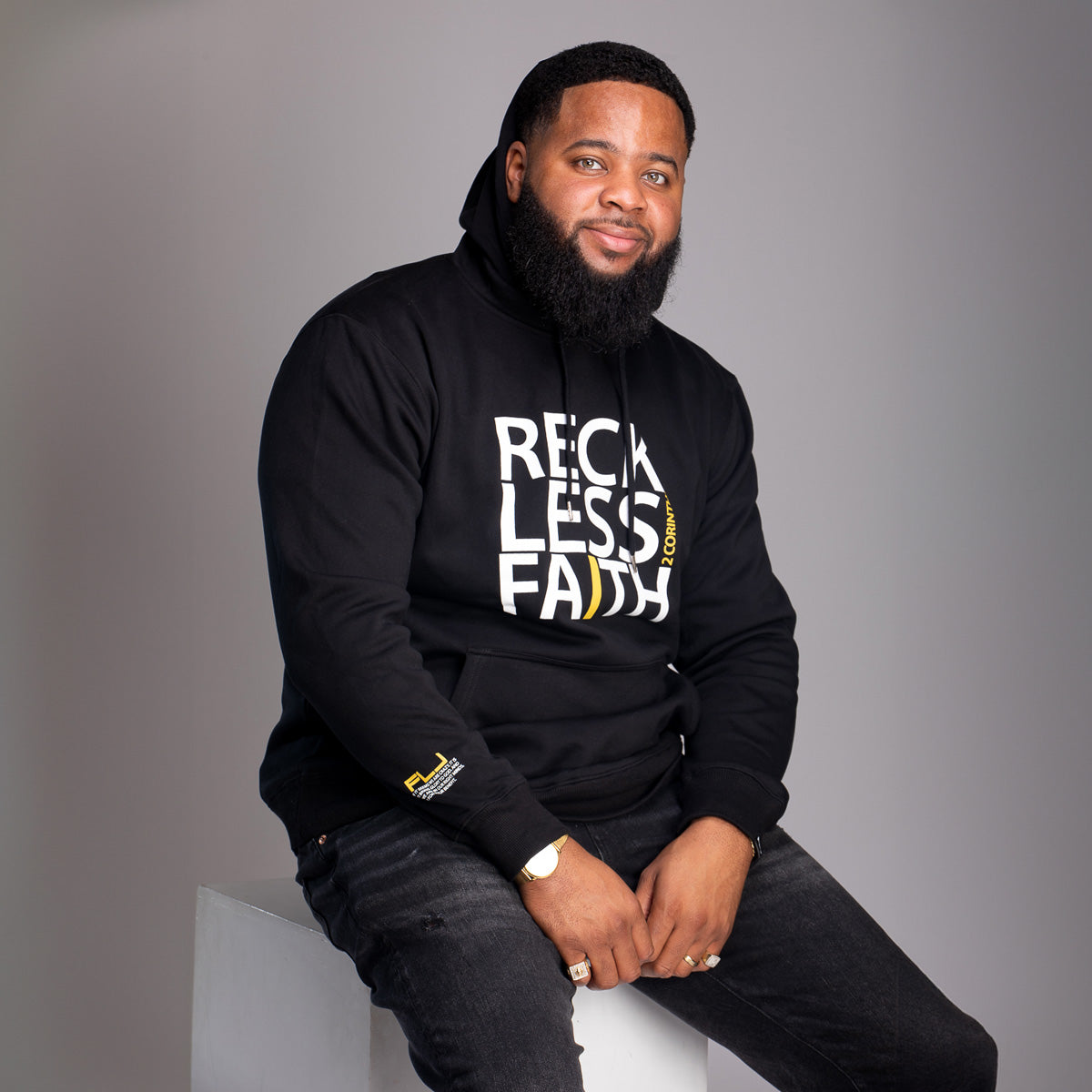 Reckless Faith Hoodie- Black: $30-$50