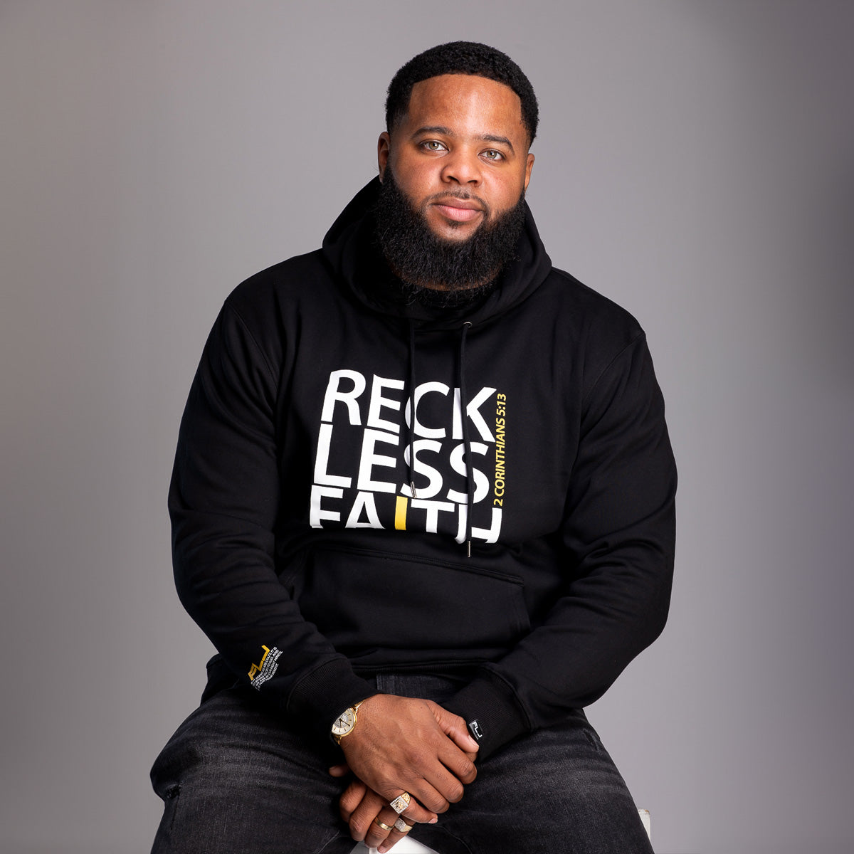 Reckless Faith Hoodie- Black: $30-$50