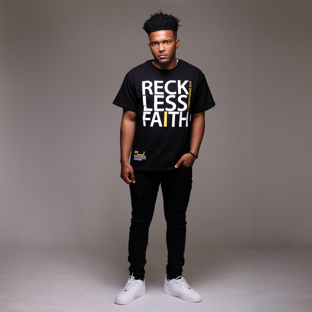 Reckless Faith T-Shirt: $15–$30