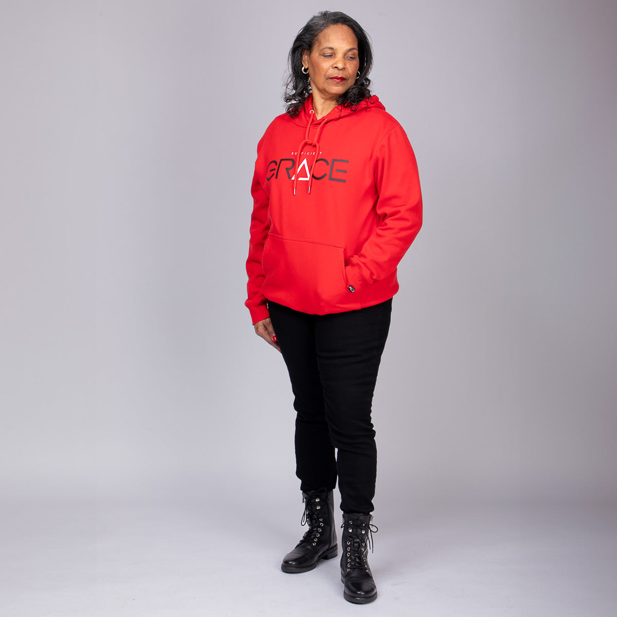 Sufficient Grace Hoodie- Red: $30-$50