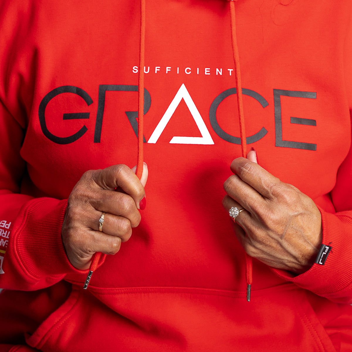 Sufficient Grace Hoodie- Red: $30-$50